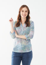 Load image into Gallery viewer, FDJ 3/4 Sleeve Tab Up Henley Top 3509451 SS24
