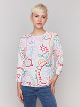 Load image into Gallery viewer, Charlie B C2639PR Crew Neck Sweater SS25
