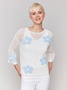 Charlie B C2793 Jacquard Sweater SS25