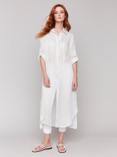 Load image into Gallery viewer, Charlie B C3106 Foil Linen Tunic Dress SS25
