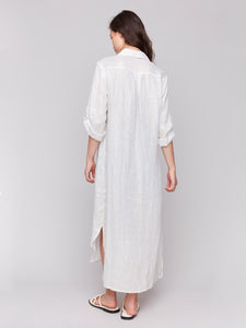 Charlie B C3106 Foil Linen Tunic Dress SS25