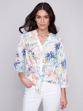 Load image into Gallery viewer, Charlie B C4467RP Eyelet Embroidered Linen Blouse SS24
