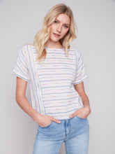 Load image into Gallery viewer, Charlie B C4540 Cotton Linen Dolman Short Sleeve Top SS24
