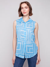 Load image into Gallery viewer, Charlie B C4541R Sleeveless Front Tie Shirt SS25
