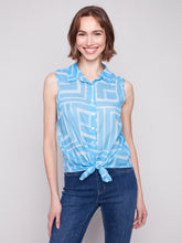 Load image into Gallery viewer, Charlie B C4541R Sleeveless Front Tie Shirt SS25
