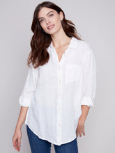 Load image into Gallery viewer, Charlie B C4542 Long Linen Shirt with Patch Pockets SS24
