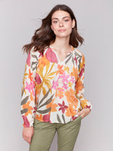 Load image into Gallery viewer, Charlie B C4570D Raglan Long Sleeves Popover Blouse SS25
