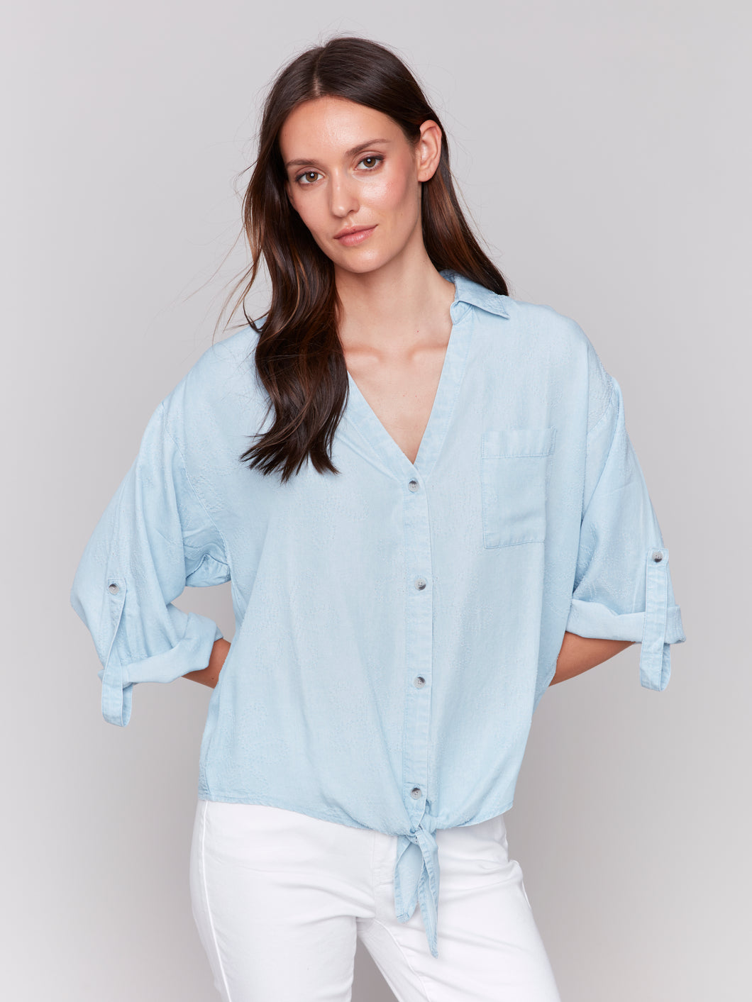 Charlie B C4593 Shirt Collar Blouse SS25