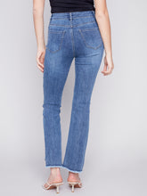 Load image into Gallery viewer, Charlie B C5429S Fringe Hem Flare Denim Pant SS24
