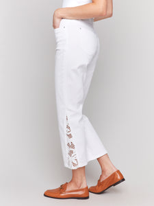 Charlie B C5643 Lace Cuts Side Pant SS25