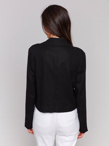 Charlie B C6361 Crop Blazer with Button SS25