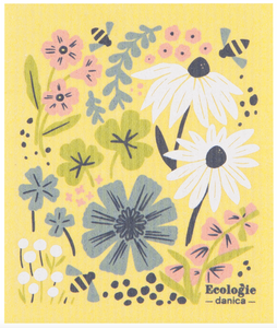 Bees And Blooms Swedish Sponge Cloth