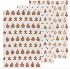 Tea Towels set of 3 Bakers Flour Xmas Cookies