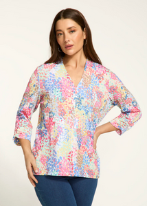 FDJ 3514964 SPECTRAL PRINT VNECK TOP SS25