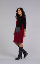 Load image into Gallery viewer, Sympli 28138CB Colour Block Patch Pocket Dress 3/4 Sleeve FW23
